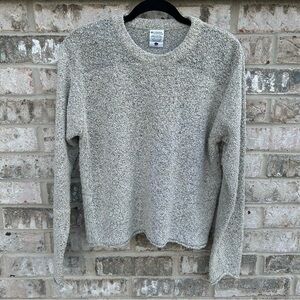 Columbia Boucle Knit Sweater Women’s Large Gray Flecked Cozy Pullover